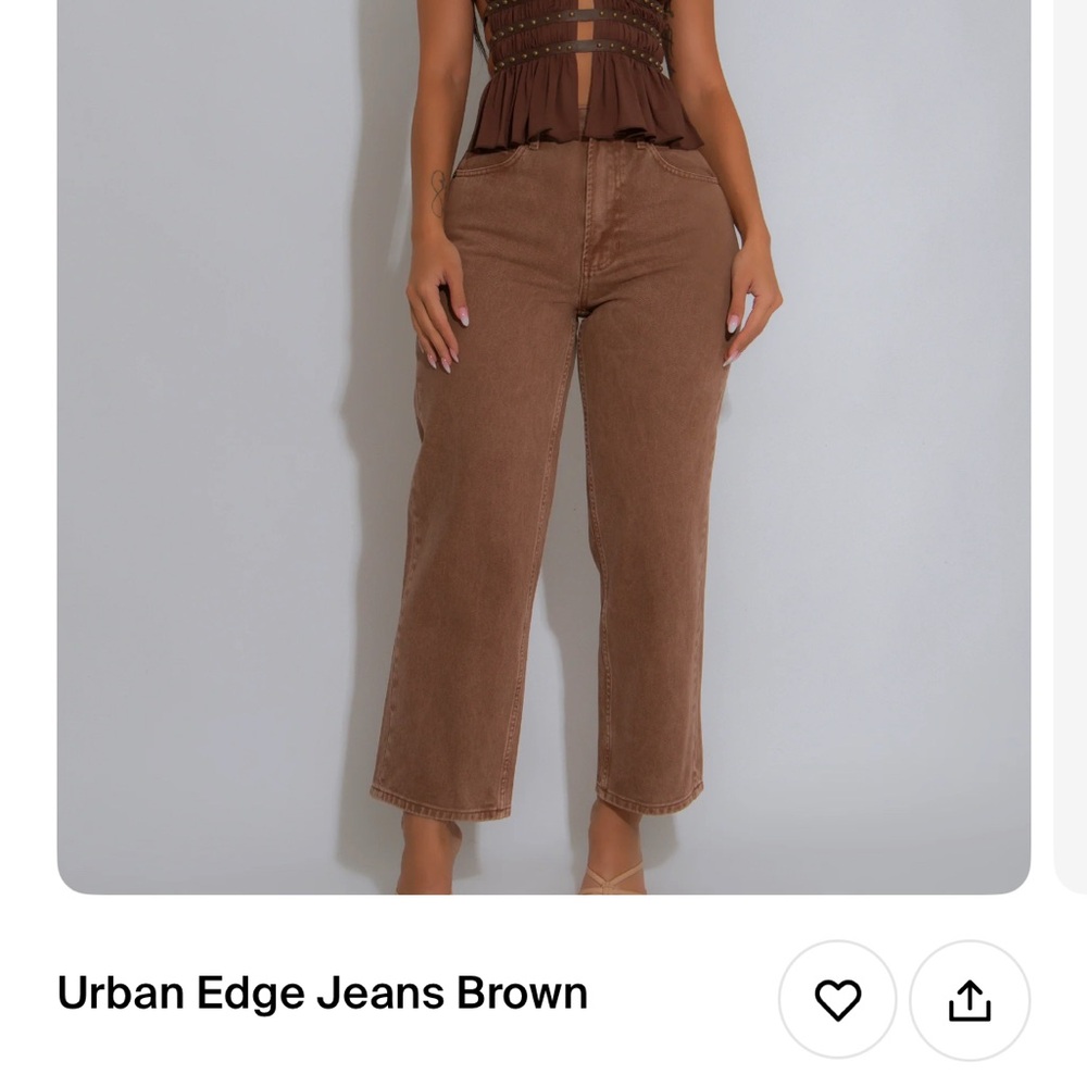 Brown Wide-Leg Jeans
